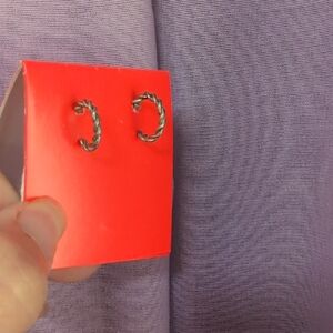 Silver Twisted Hoop Earrings